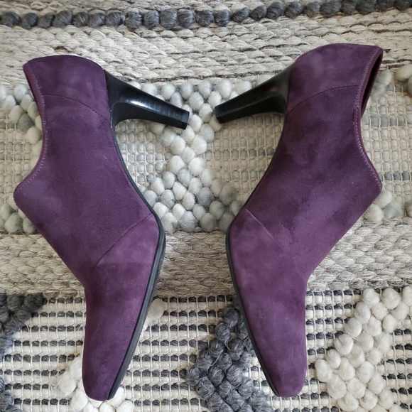 ECCO Alicante Shootie Dress Booties Purple Suede Heel Slip-On Women’s 10-10.5/41 - Picture 6 of 13